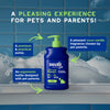 A bottle of DOUXO SPA Puppy Shampoo, with a text banner above reading A pleasing experience for pets and parents!