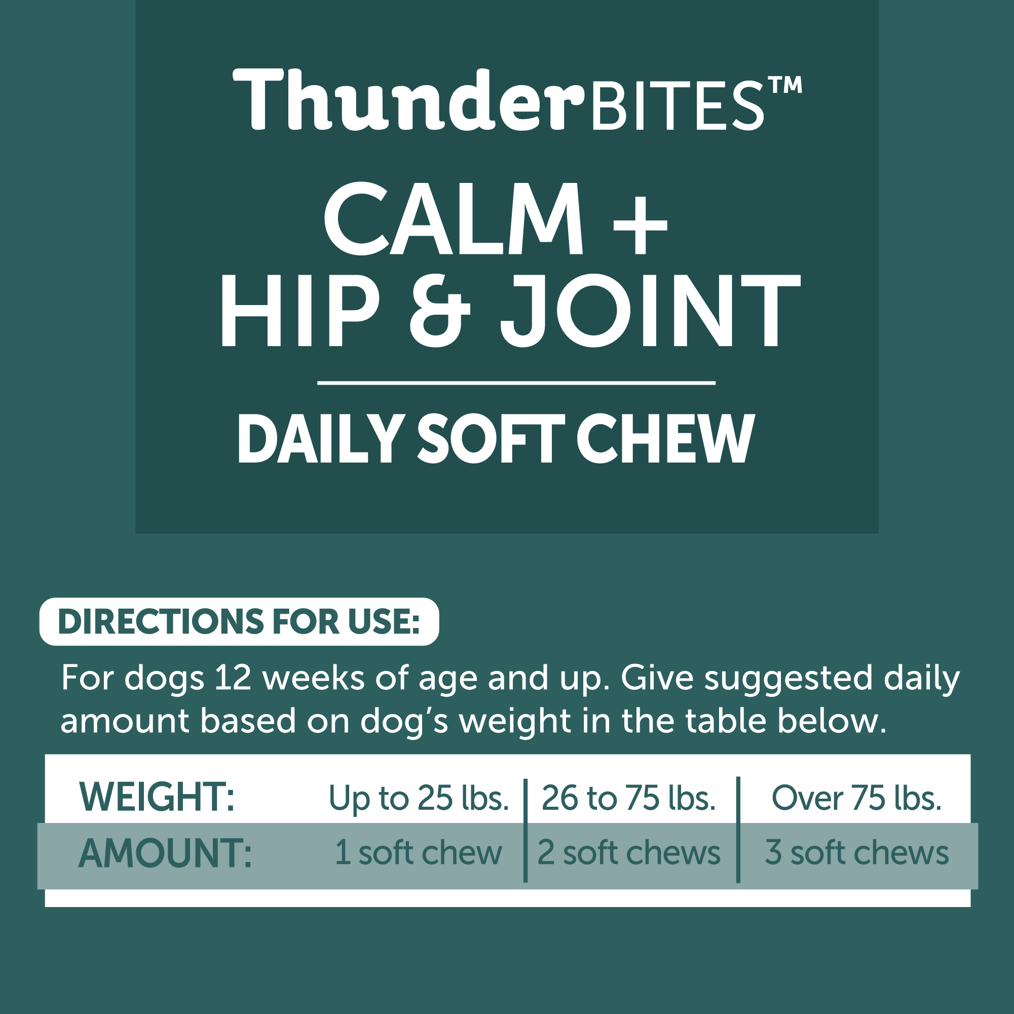 ThunderBites™ Calm+ Hip & Joint Daily Soft Chews for Dogs